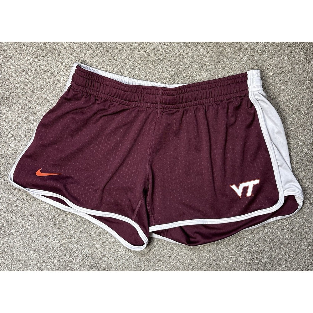 Virginia Tech Hokies Womens Maroon Nike Dri-Fit Running Shorts Sz Medium NCAA